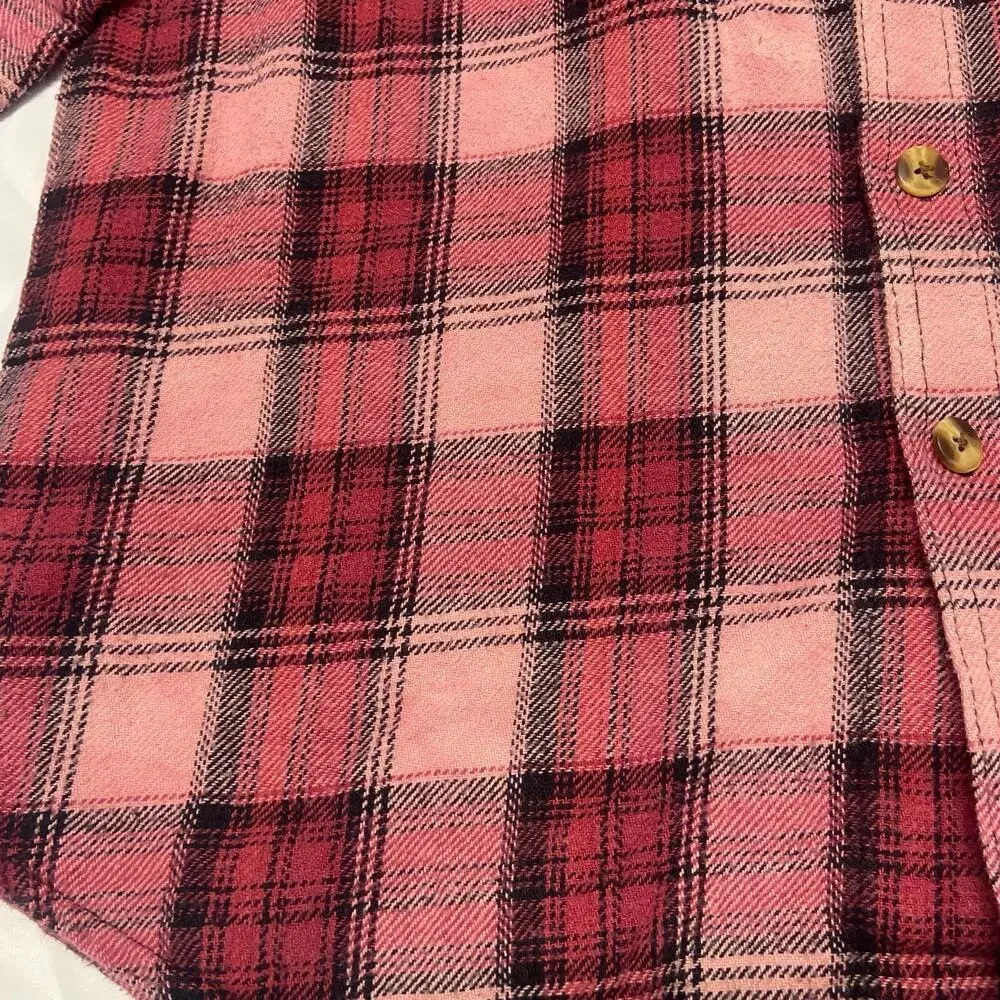 Canyon Creek Shirt Flannel Pink Size M Button Up Long Sleeve Soft Warm Button Up